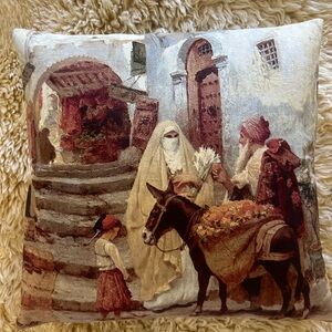 Charming Holiday Pillow with Rustic Scene